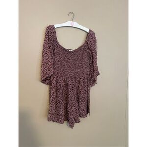 En Créme Floral Print Romper Woman’s Size Medium Summer One Piece